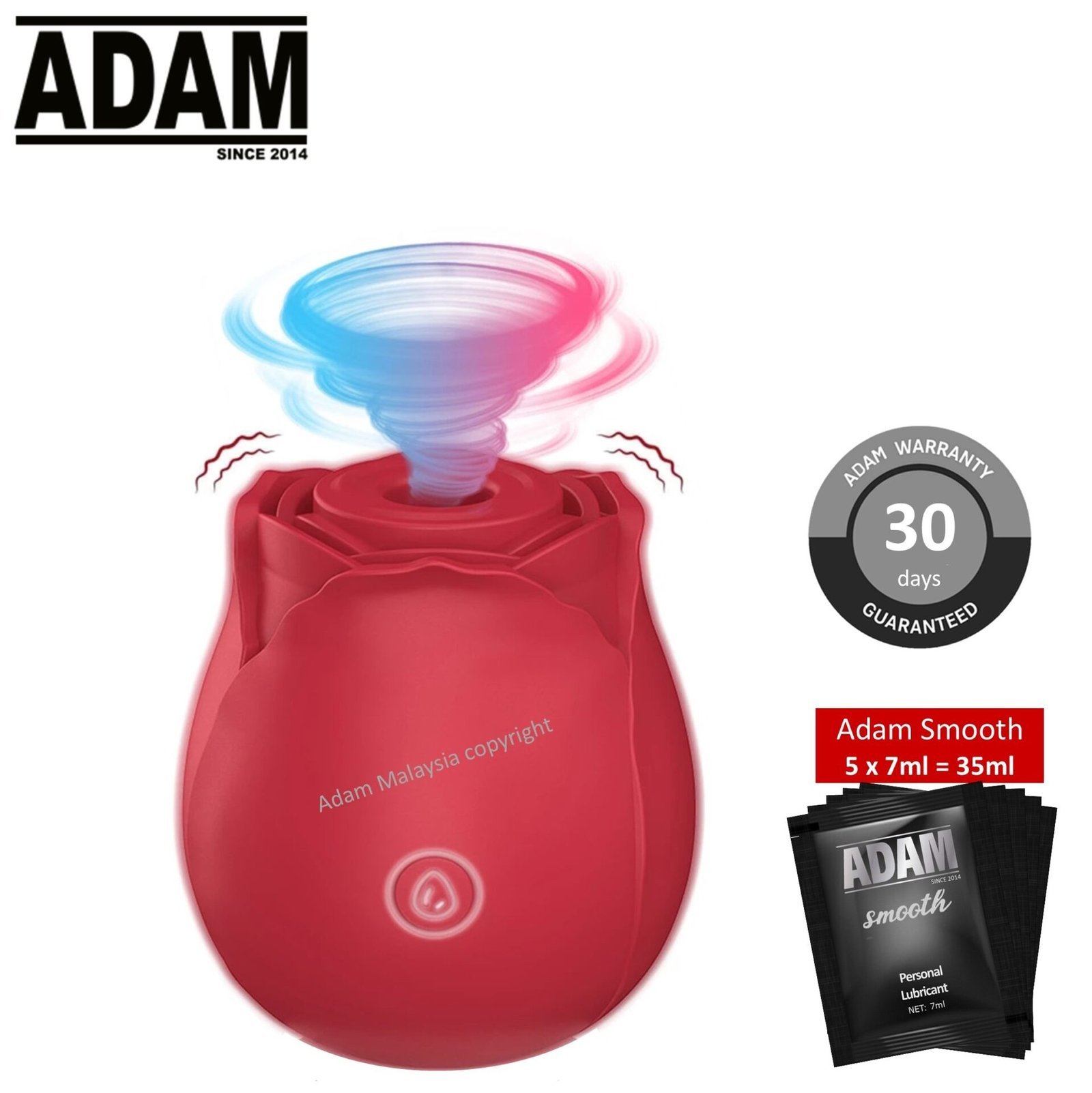 Adam Suction Rose Vibrator - Adam Suction Rose Vibrator -